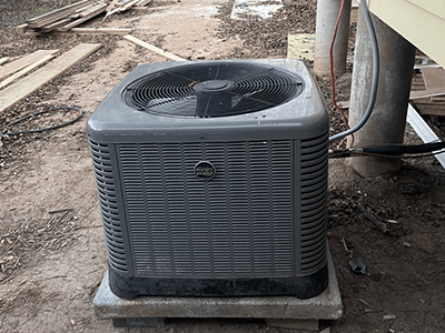 relocate the condenser unit closer to the house in designated area