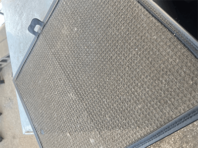 Condenser screen clogged washed out screen